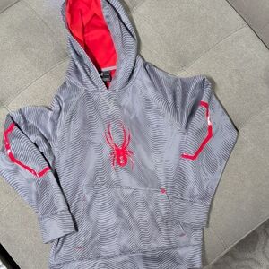 Spyder Gray and Red Kids Hoodie